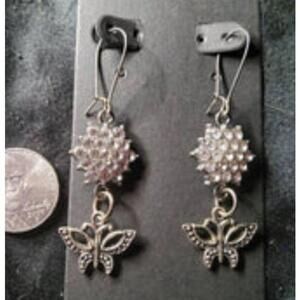 V Cluster Crystal Earrings